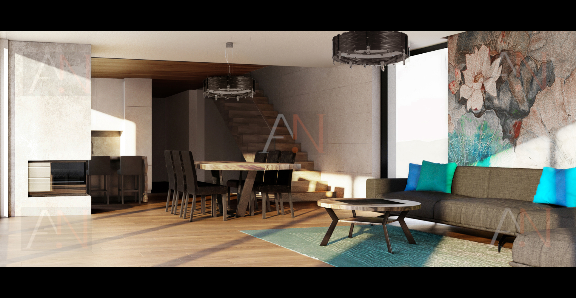 Salon — projekt wnętrza